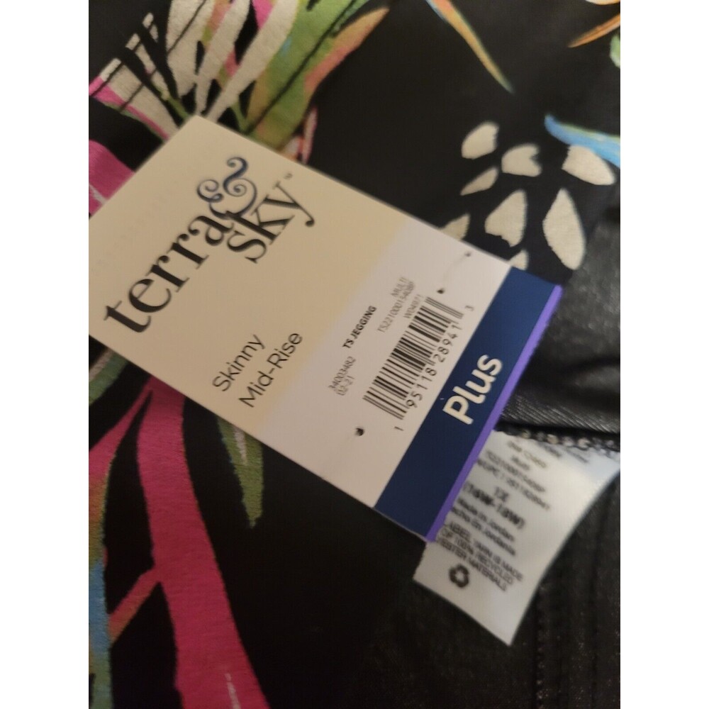 NWT Terra & Sky Paradise Floral Skinny Mid-Rise Jegging Women 16W-18W 1X - Picture 5 of 7